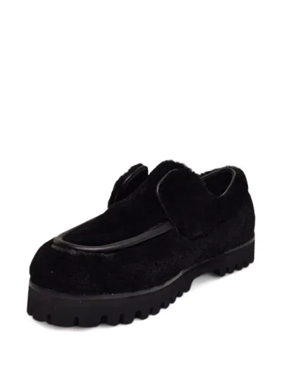 皮草边饰乐福鞋