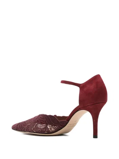 Arteana Lace Ankle-strap Pumps In Red