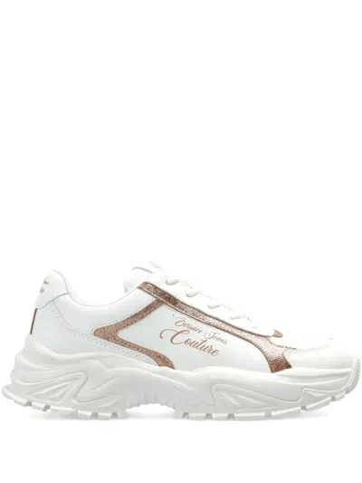 Versace Jeans Couture Glitter Detail Sneakers In White