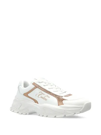 Versace Jeans Couture Glitter Detail Sneakers In White
