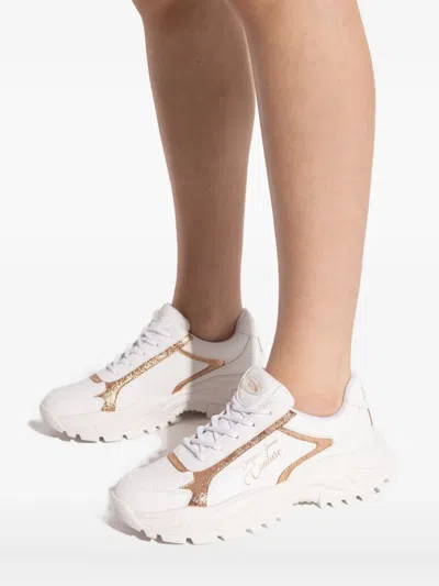 Versace Jeans Couture Glitter Detail Sneakers In White