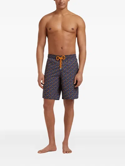 Vilebrequin Men Long Swim Shorts Micro Ronde Des Tortues In Multi