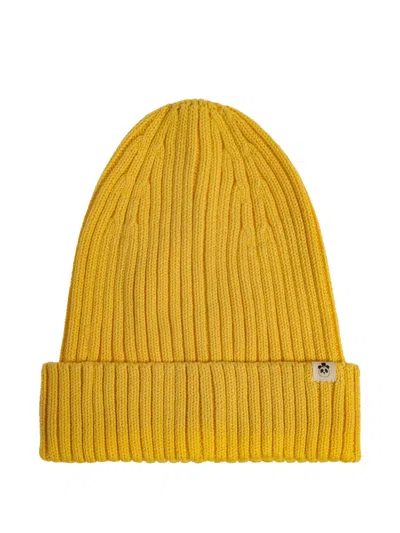Mini Rodini Ribbed Beanie Hat In Yellow