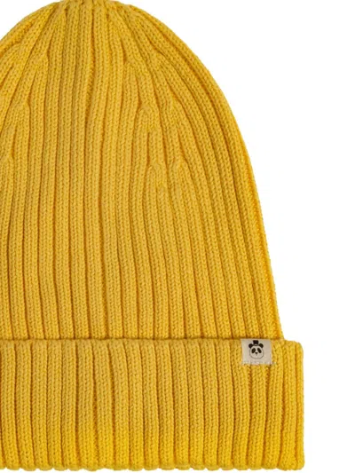 Mini Rodini Ribbed Beanie Hat In Yellow