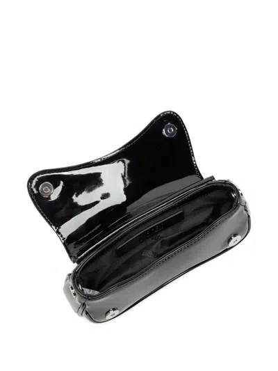Diesel Play-small Crossbody Bag In Glossy Pu In Black