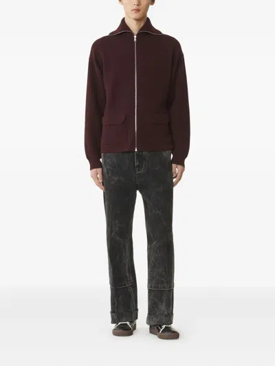 Lanvin Zip-fastening Cashmere Cardigan In Brown