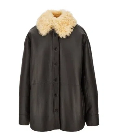 Acne Studios Long Sleeve Casual Jacket In Brown