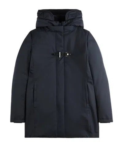 Fay Double-breasted Toggle Coat With Detachable Front Panel In Blue