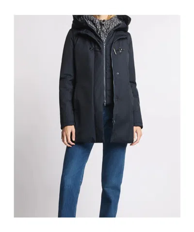 Fay Double-breasted Toggle Coat With Detachable Front Panel In Blue