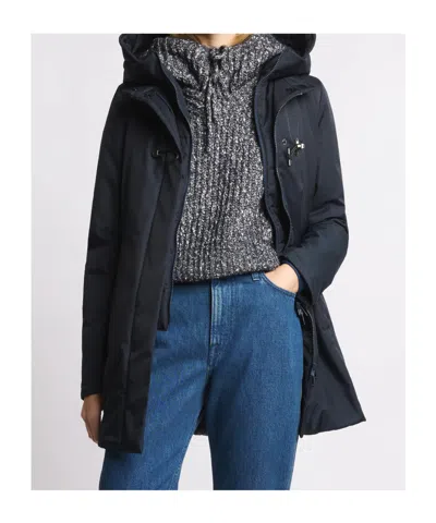Fay Double-breasted Toggle Coat With Detachable Front Panel In Blue