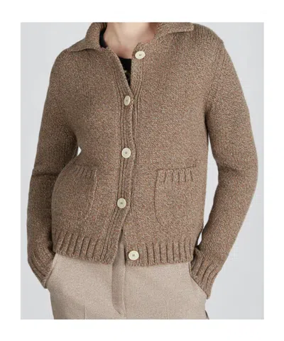 Zanone Collared Knitwear Cardigan Featuring Pockets In Brown