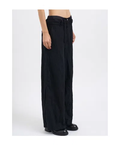 Masnada Drawstring Casual Pants In Black