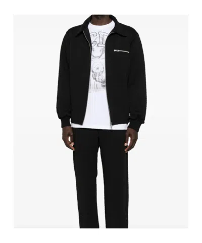 Gcds Cotton Zip-up Jacket In Black