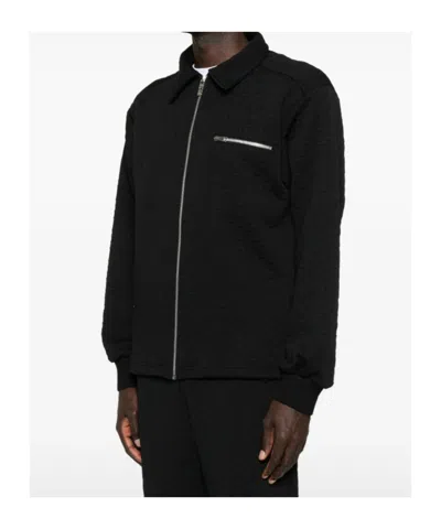 Gcds Cotton Zip-up Jacket In Black