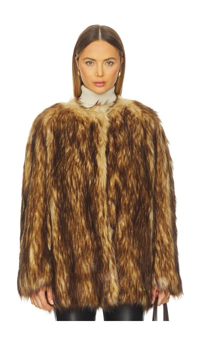 A.l.c A. L.c. Bria Faux Fur Coat In Brown