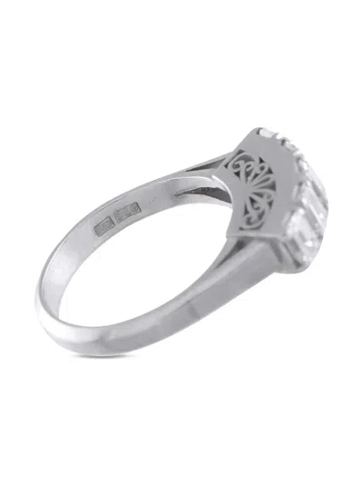 Pre-owned Lb Exclusive Platinum Diamond Ring In Silver