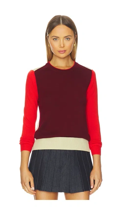 Rag & Bone Taron Colorblock Crew In Red