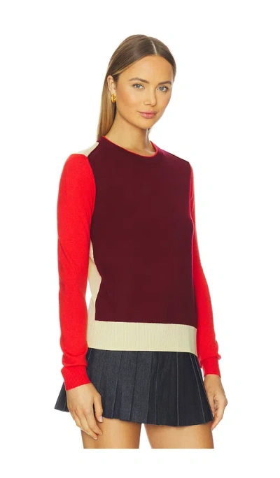 Rag & Bone Taron Colorblock Crew In Red