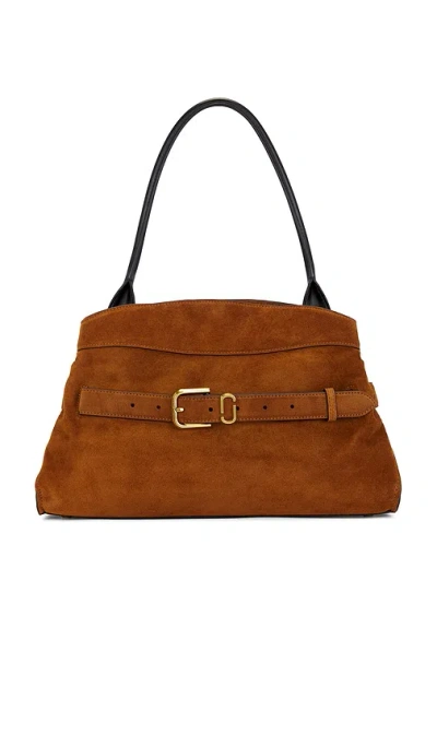Marc Jacobs Dakota Suede Shoulder Bag With Buckle Straps In Brown
