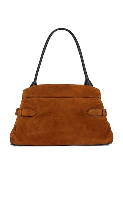 Marc Jacobs Dakota Suede Shoulder Bag With Buckle Straps In Brown