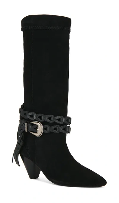 Free People Bridget Belt Slouch Boot In Black