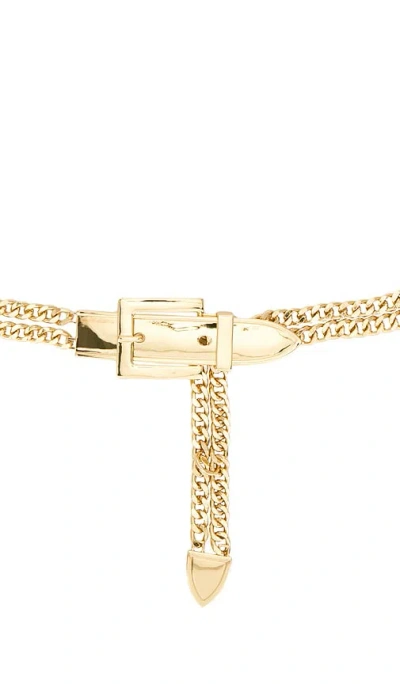 Lele Sadoughi Buckle Chain Belt In Gold