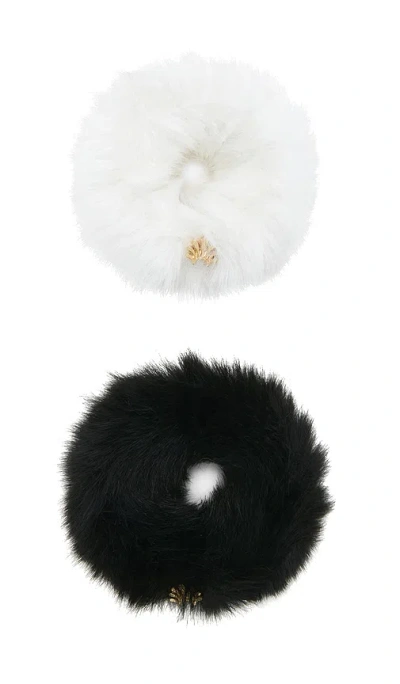 Lele Sadoughi Mountain Scrunchie Set In Black