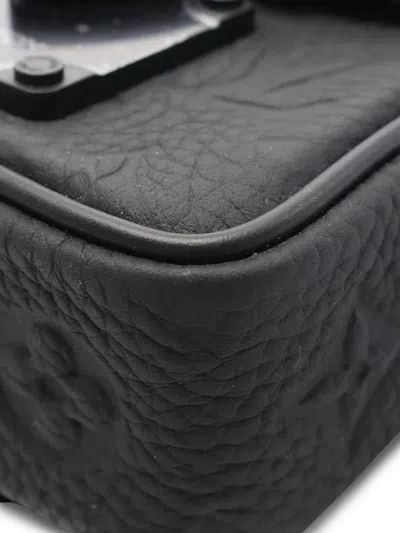 Pre-owned Louis Vuitton 2021-2025 Monogram Taurillon Pico S Lock Satchel In Black