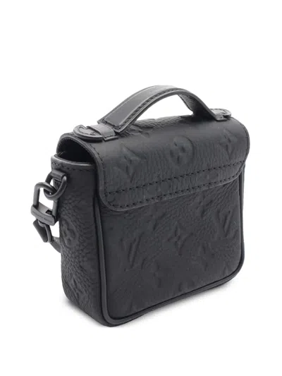 Pre-owned Louis Vuitton 2021-2025 Monogram Taurillon Pico S Lock Satchel In Black