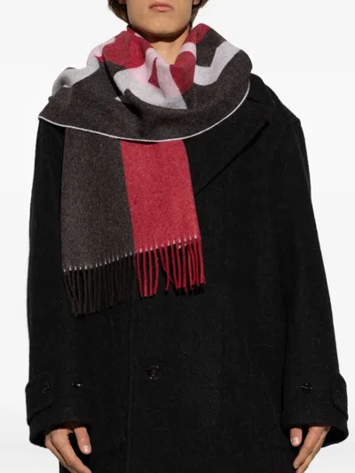Bally Fringed Logo Scarf In Multi