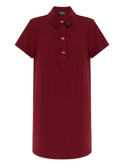 Kate Spade Collared Button Mini Dress In Red