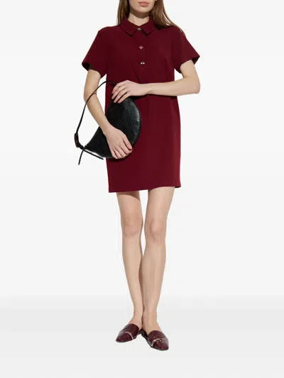 Kate Spade Collared Button Mini Dress In Red
