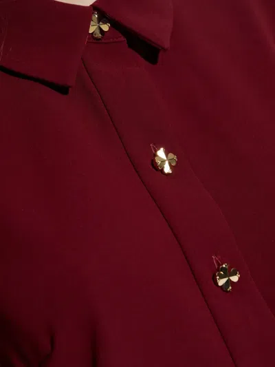 Kate Spade Collared Button Mini Dress In Red