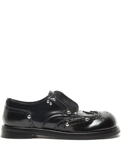Acne Studios Studs-embelishment Leather Derby Shoes In Animal Print