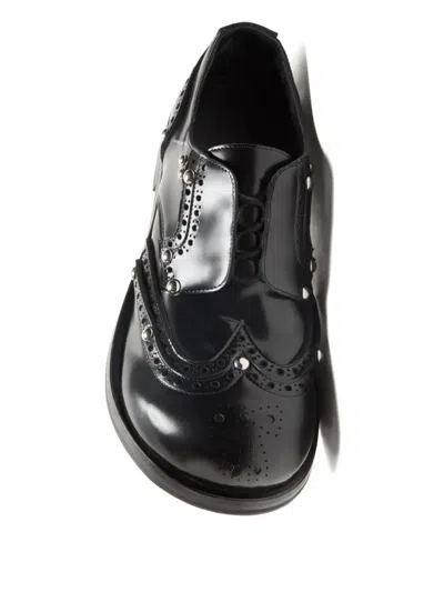 Acne Studios Studs-embelishment Leather Derby Shoes In Animal Print