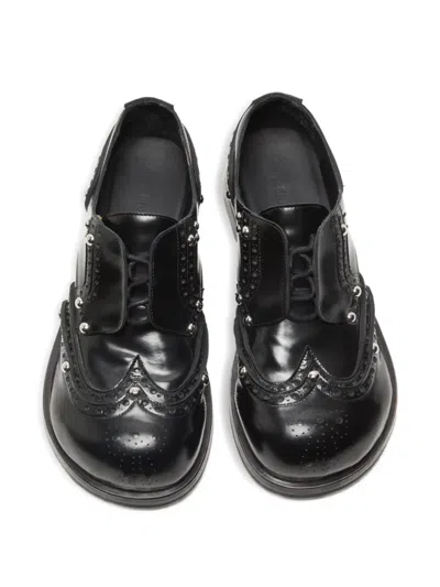 Acne Studios Studs-embelishment Leather Derby Shoes In Animal Print