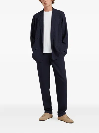 Che Textured Drawstring Trousers In Blue