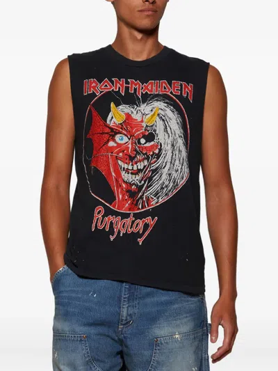 Madeworn Iron Maiden-graphic Cotton Tank In Black