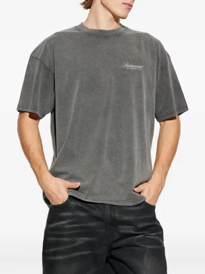 Represent Logo-print Short-sleeve T-shirt In Gray