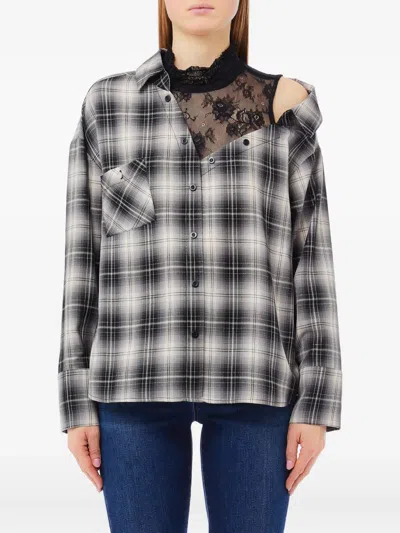 Liu •jo Check Pocket Top In Gray