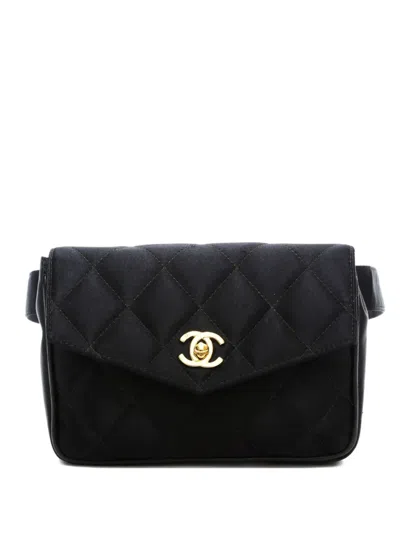 Pre-owned Chanel 1994-1996 Matelassé Beltbag In Black