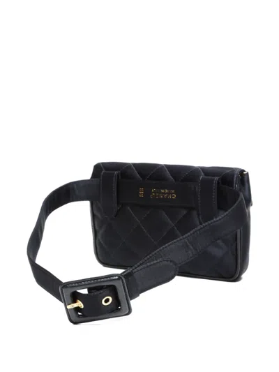 Pre-owned Chanel 1994-1996 Matelassé Beltbag In Black