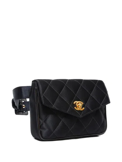 Pre-owned Chanel 1994-1996 Matelassé Beltbag In Black