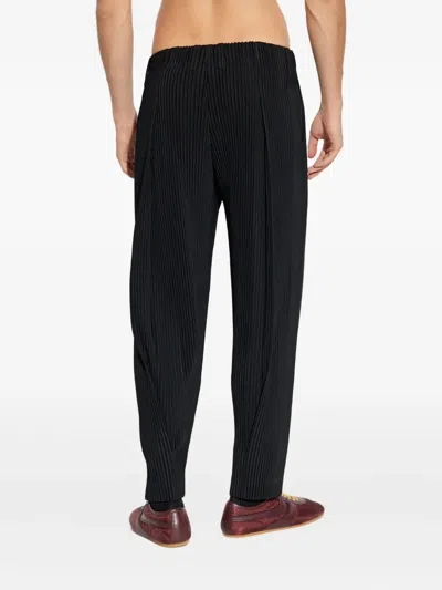 Issey Miyake Ns Coke Gray Compleat Pleated Knitted Trousers In Black