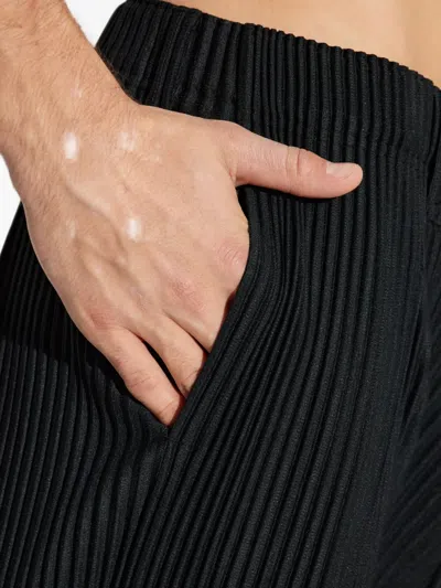 Issey Miyake Ns Coke Gray Compleat Pleated Knitted Trousers In Black