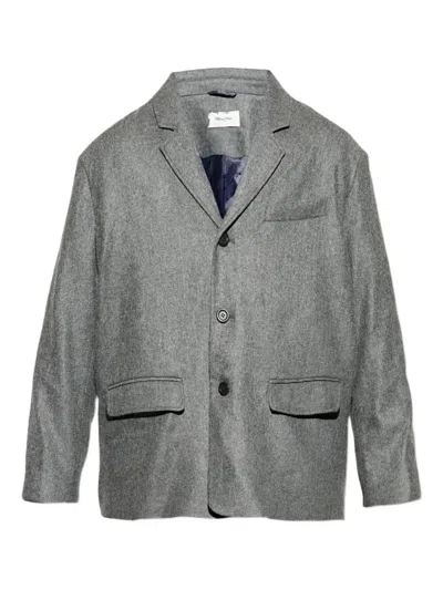 American Vintage Wobby Buttoned Blazer In Gray