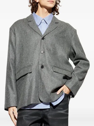 American Vintage Wobby Buttoned Blazer In Gray