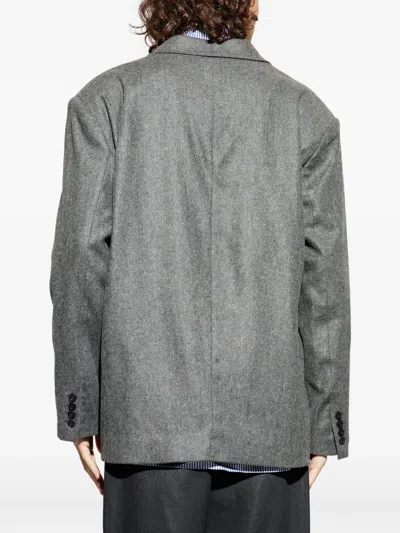 American Vintage Wobby Buttoned Blazer In Gray