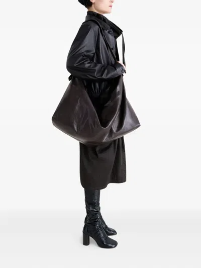 Lemaire Berlingot Leather Holdall In Black