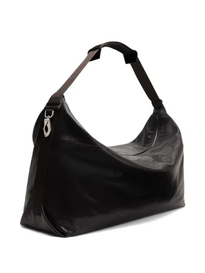 Lemaire Berlingot Leather Holdall In Black